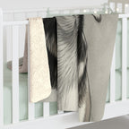 Beagle Charcoal Portrait Art Throw Blanket | Premium Dog Prints | Tritan