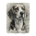 Beagle Charcoal Portrait Throw Blanket | Premium Dog Prints | Tritan