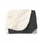 Beagle Charcoal sherpa blanket by Tritan, folded