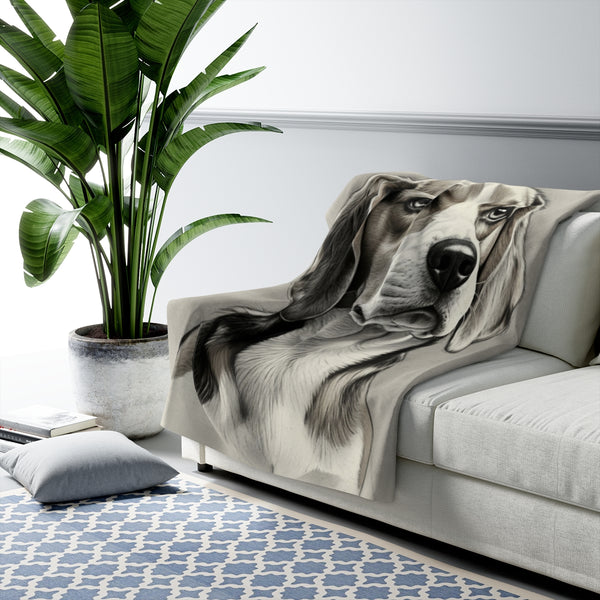 Beagle Charcoal Portrait Throw Blanket | Premium Dog Prints | Tritan — Lifestyle View