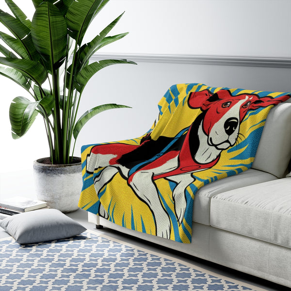 Beagle Comic Pop Art Throw Blanket | Premium Dog Prints | Tritan — Lifestyle View