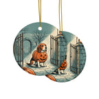 Beagle Halloween Poster ceramic ornament by Tritan, front and back