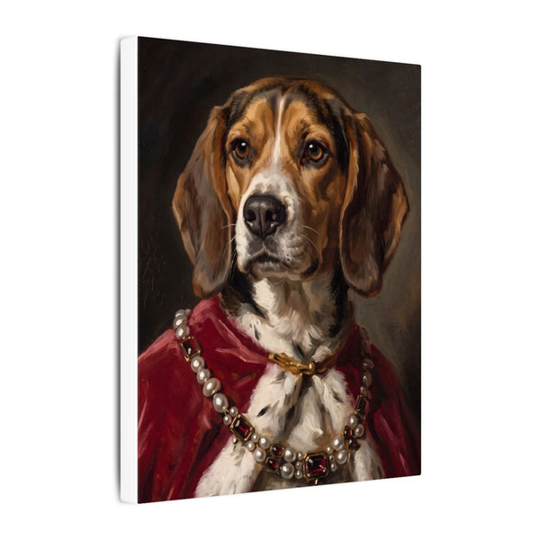 Beagle Kings & Queens Royal Portrait Canvas Wall Art, Regal Dog Painting, Beagle Lover Gift, Stretched Canvas