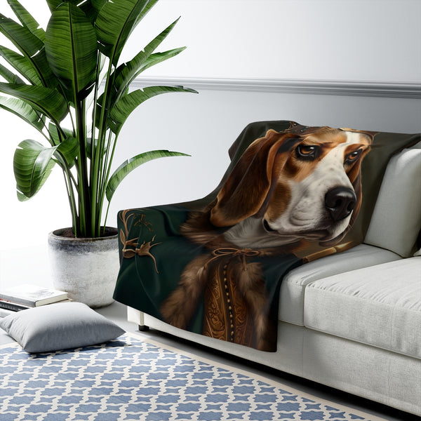 Beagle Kings & Queens Royal Portrait Regal Throw Blanket | Premium Dog Prints | Tritan — Lifestyle View