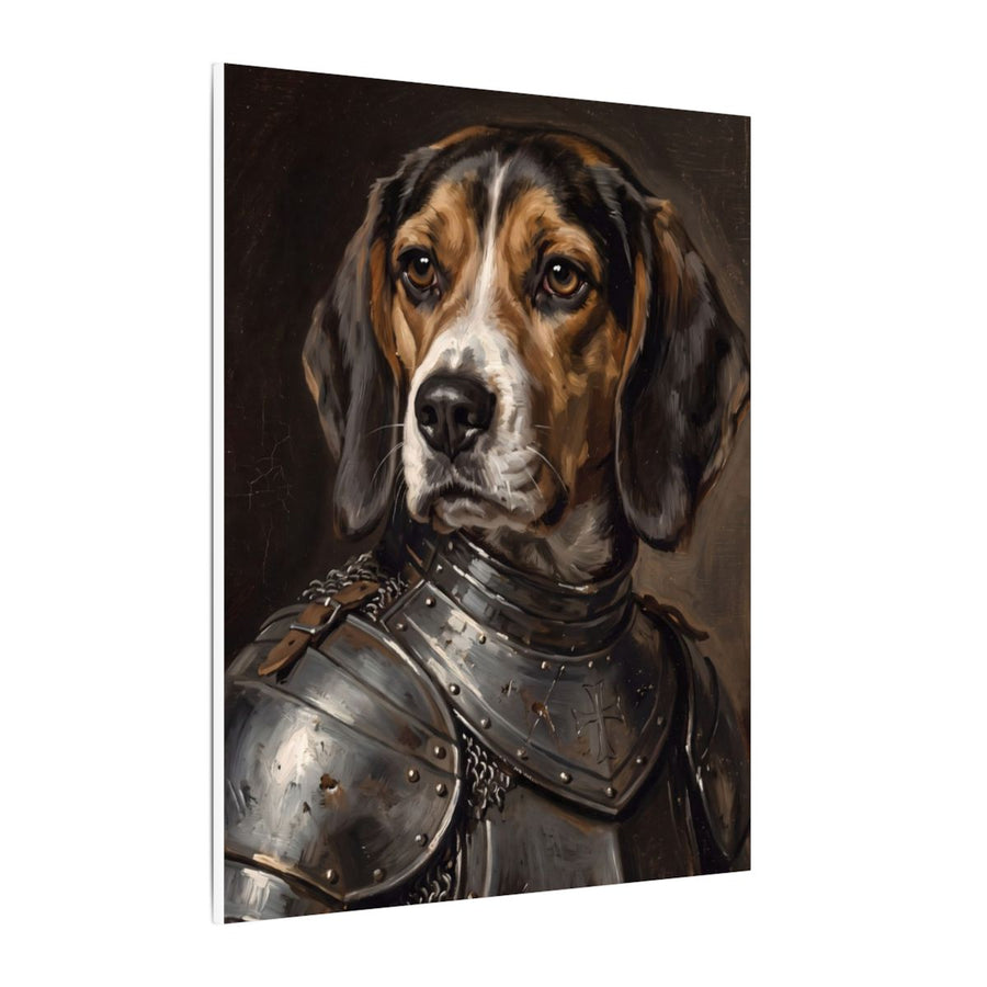 Beagle Medieval Knight canvas print by Tritan, side