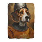 Beagle Medieval Knight Portrait Regal Throw Blanket | Premium Dog Prints | Tritan