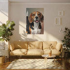 Beagle Oil Portrait canvas print by Tritan, sofa wall