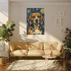 Beagle Post-Impressionist canvas print by Tritan, sofa wall
