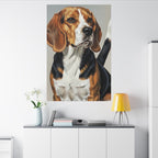 Beagle Oil Portrait canvas print by Tritan, desk wall