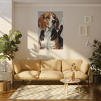 Beagle Oil Portrait canvas print by Tritan, sofa wall