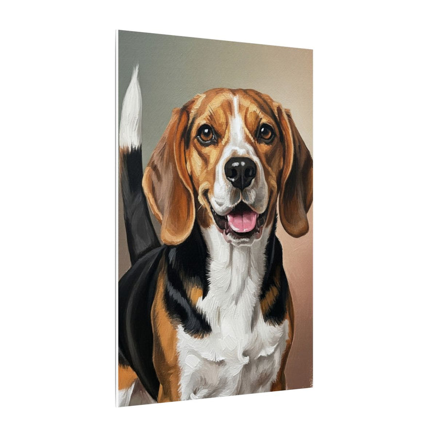 Beagle Oil Portrait canvas print by Tritan, side