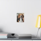 Beagle Oil Portrait Canvas Wall Art, Dog Lover Gift, Pet Decor, Stretched Canvas Print. Ideal for Beagle Moms & Dads.