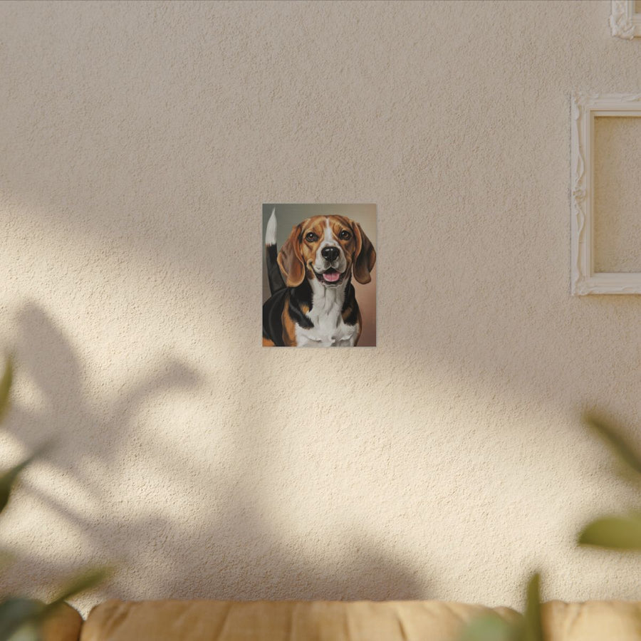 Beagle Oil Portrait Canvas Wall Art, Dog Lover Gift, Pet Decor, Stretched Canvas Print. Ideal for Beagle Moms & Dads.