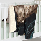 Beagle Renaissance Royal sherpa blanket by Tritan, on bed