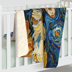 Beagle Post-Impressionist sherpa blanket by Tritan, on bed