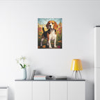Beagle Stained Glass canvas print by Tritan, desk wall
