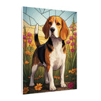 Beagle Stained Glass canvas print by Tritan, side