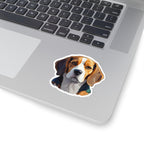 Beagle Low Poly vinyl sticker by Tritan, on a laptop