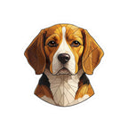 Beagle Low Poly vinyl sticker by Tritan, front
