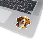 Beagle Low Poly vinyl sticker by Tritan, on a laptop