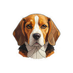 Beagle Low Poly vinyl sticker by Tritan, front
