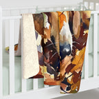 Beagle Watercolor sherpa blanket by Tritan, on bed