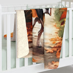 Beagle Watercolor Autumn Path Throw Blanket | Premium Dog Prints | Tritan