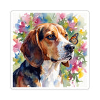Beagle Watercolor vinyl sticker by Tritan, front