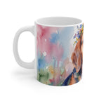 Beagle Watercolor ceramic mug by Tritan, left handle