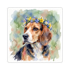 Beagle Watercolor vinyl sticker by Tritan, front