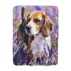 Beagle Watercolor sherpa blanket by Tritan, front