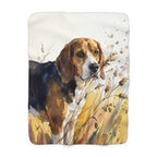 Beagle Watercolor sherpa blanket by Tritan, front
