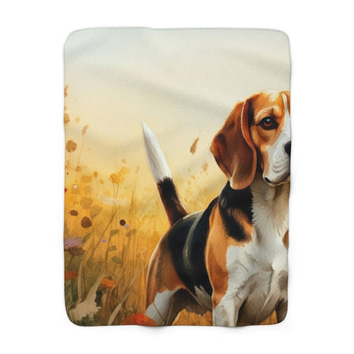 Golden Retriever Watercolor Beagle Meadow Throw Blanket | Premium Dog Prints | Tritan