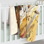 Beagle Watercolor sherpa blanket by Tritan, on bed