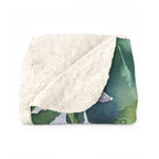 Beagle Watercolor sherpa blanket by Tritan, folded
