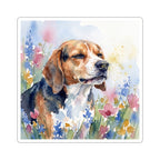 Beagle Watercolor vinyl sticker by Tritan, front