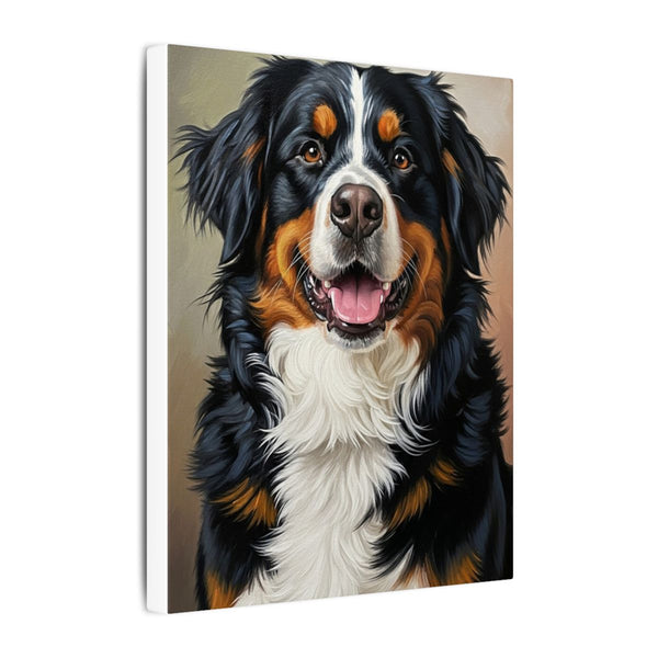 Bernese Mountain Dog Canvas Art, Oil Portrait Wall Decor, Bernese Dog Gift for Owners, Pet Lover Stretched Print