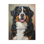 Bernese Mountain Dog Canvas Art, Oil Portrait Wall Decor, Bernese Dog Gift for Owners, Pet Lover Stretched Print