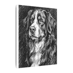 Bernese Mountain Dog Charcoal Portrait Canvas Print | Berner Wall Art Decor | Dog Lover Gift | Pet Memorial Art | Stretched Canvas