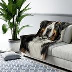 Bernese Mountain Dog Charcoal Portrait Sherpa Fleece Blanket | Dog Lover Gift