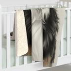 Bernese Mountain Dog Charcoal Portrait Sherpa Fleece Blanket | Dog Lover Gift