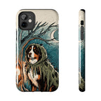 Bernese Mountain Dog Halloween tough phone case by Tritan, front and side