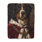 Bernese Mountain Dog Kings & Queens sherpa blanket by Tritan, front