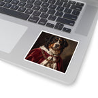 Bernese Mountain Dog Kings & Queens vinyl sticker by Tritan, on a laptop