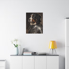 Bernese Mountain Dog Medieval Knight canvas print by Tritan, desk wall