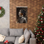 Bernese Mountain Dog Medieval Knight matte poster print by Tritan, framed on wall