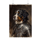 Bernese Mountain Dog Medieval Knight matte poster print by Tritan, front