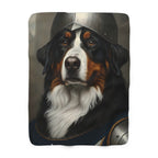 Bernese Mountain Dog Medieval Knight Portrait Regal Throw Blanket | Premium Dog Prints | Tritan