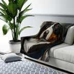 Bernese Mountain Dog Medieval Knight Portrait Regal Throw Blanket | Premium Dog Prints | Tritan