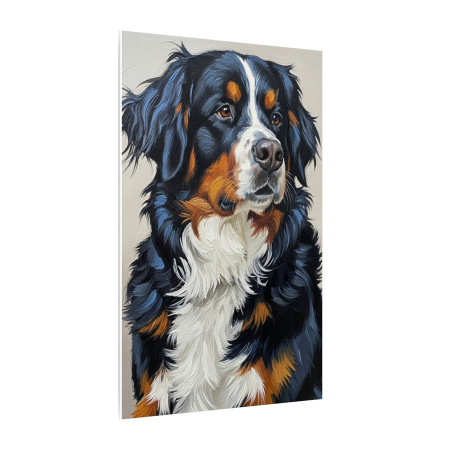Bernese Mountain Dog Oil Portrait canvas print by Tritan, side